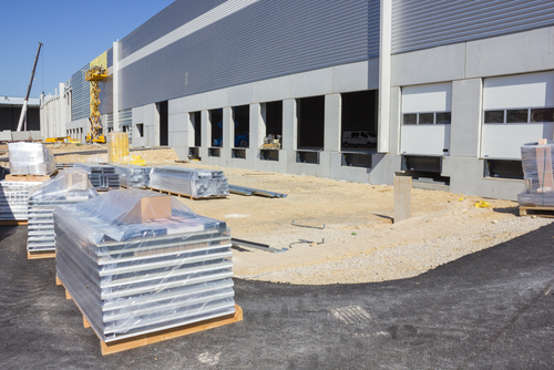 exterior of a distribution center being built by a commercial general contractor