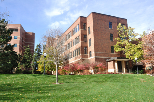 campus grounds with student housing built by commercial general contractors